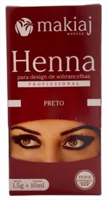 Henna para design de sobrancelha profissional makiaj cor preto