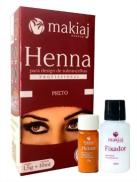 Henna para design de sobrancelha profissional makiaj cor preto