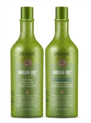Kit Argan Oil system Inoar  1 litro  Shampoo  e Condicionador