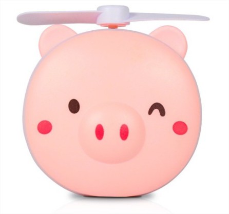 Mini Espelho de LED com Ventilador Porquinho 
