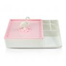 Organizador Multiuso Flamingo Branco e Rosa