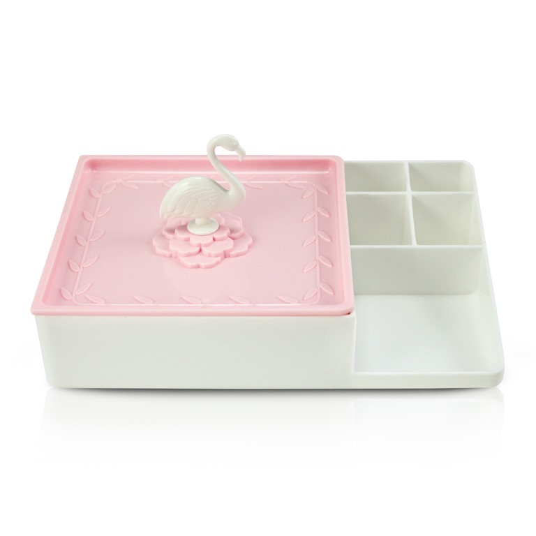 Organizador Multiuso Flamingo Branco e Rosa