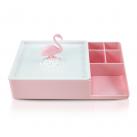 Organizador Multiuso Flamingo Rosa e Branco